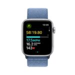 Apple Watch SE GPS 44mm Silver with Winter Blue Sport Loop - Image 5