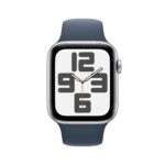 Apple Watch SE GPS 44mm Silver with Storm Blue Sport Band - S/M - Image 2