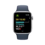 Apple Watch SE GPS 44mm Silver with Storm Blue Sport Band - S/M - Image 5
