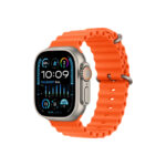 Apple Watch Ultra2 Cellular, 49mm Titanium Case with Orange Ocean Band